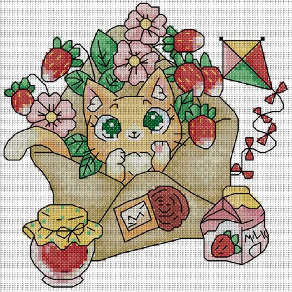 Summer Of Stamps - 16CT Stamped Cross Stitch 17*17CM(Joy Sunday)