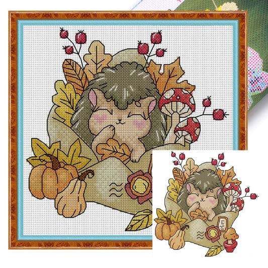 Autumn Of Stamps - 16CT Stamped Cross Stitch 17*17CM(Joy Sunday)