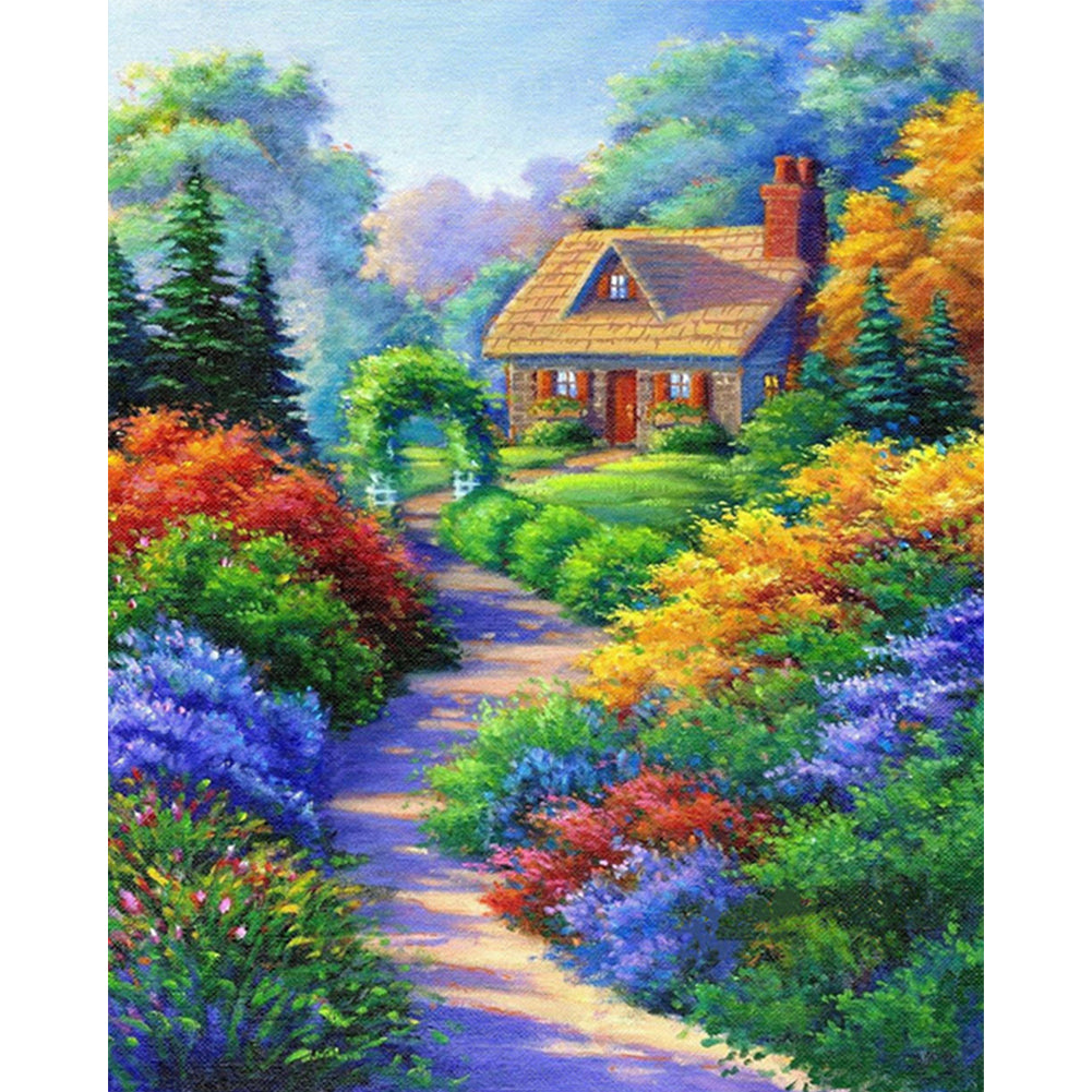 Cabin In The Woods - 11CT Stamped Cross Stitch 40*50CM