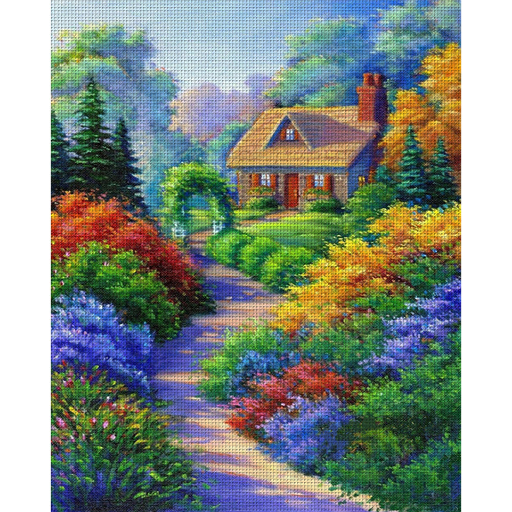 Cabin In The Woods - 11CT Stamped Cross Stitch 40*50CM