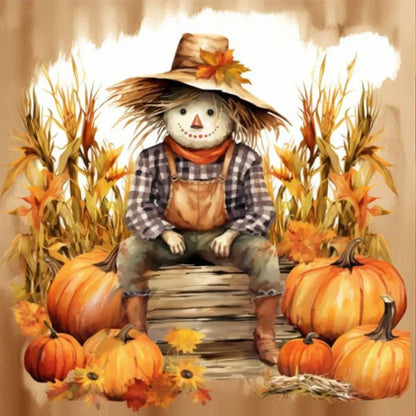 Pumpkin Scarecrow - 11CT Stamped Cross Stitch 60*60CM