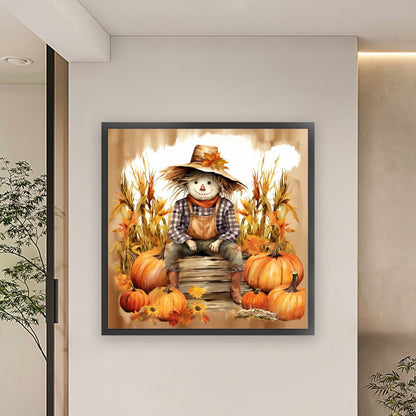 Pumpkin Scarecrow - 11CT Stamped Cross Stitch 60*60CM