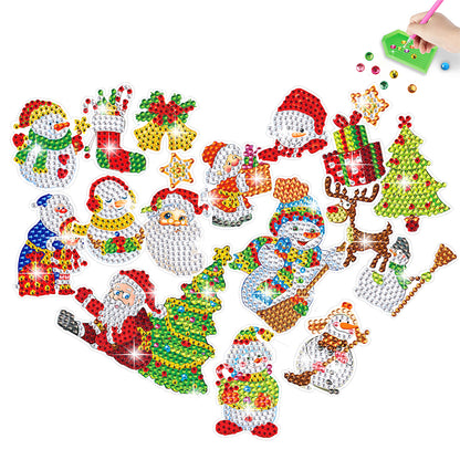 2PCS Christmas Gem Art DIY Craft Kit Diamond Painting Sticker (Xmas is Coming)