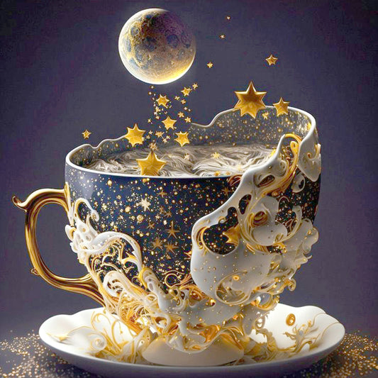 Starry Sky Teacup - Full Round Drill Diamond Painting 30*30CM