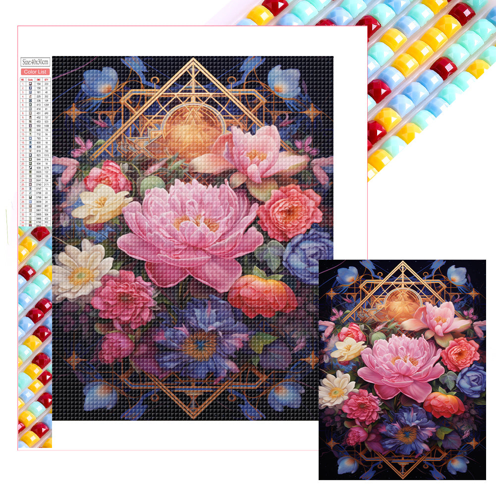 Flowers - Full Square Drill Diamond Painting 30*40CM