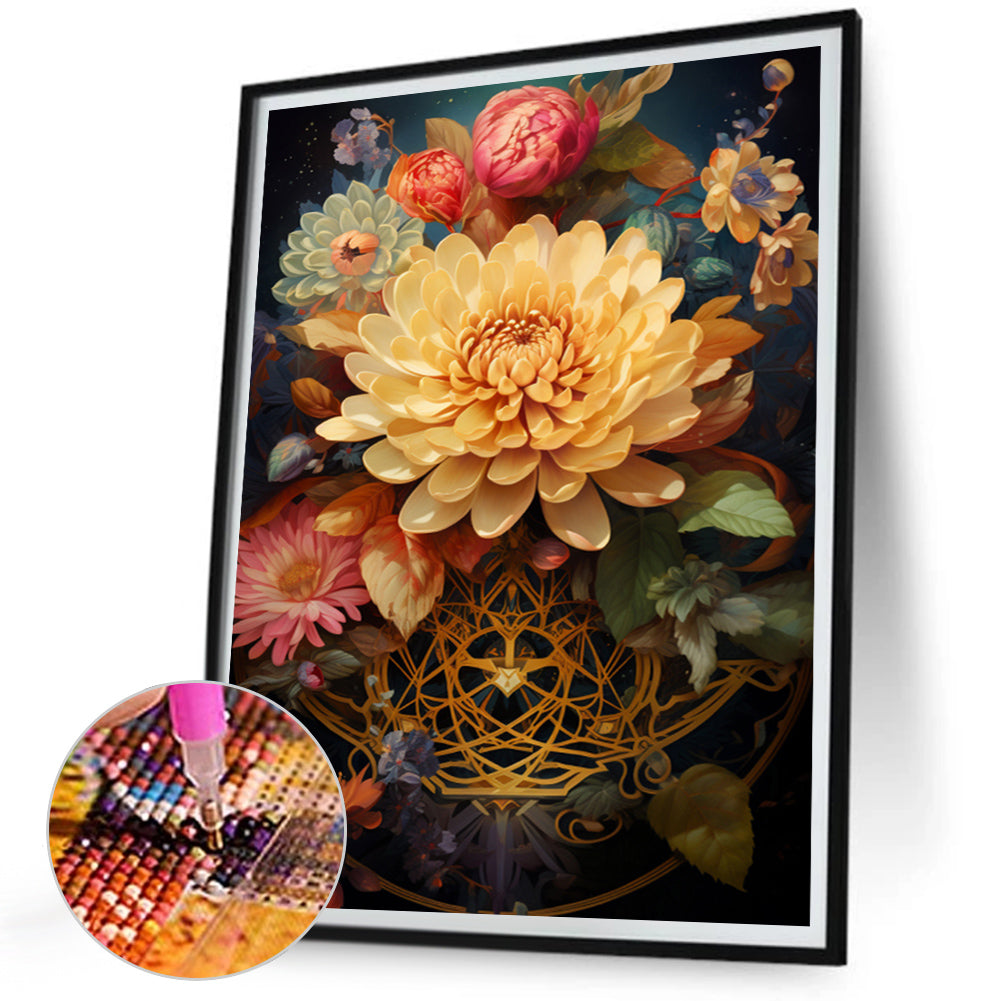 Flowers - Full Square Drill Diamond Painting 30*40CM