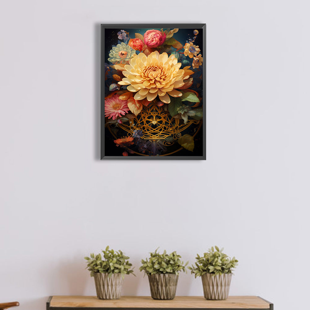 Flowers - Full Square Drill Diamond Painting 30*40CM