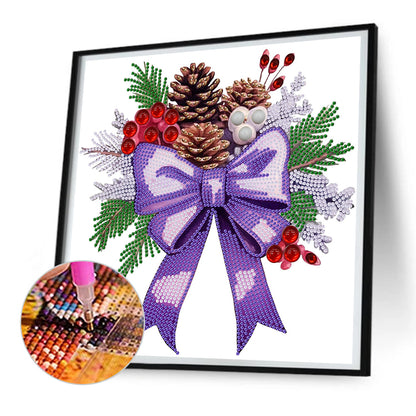 Christmas Bow - Special Shaped Drill Diamond Painting 30*30CM