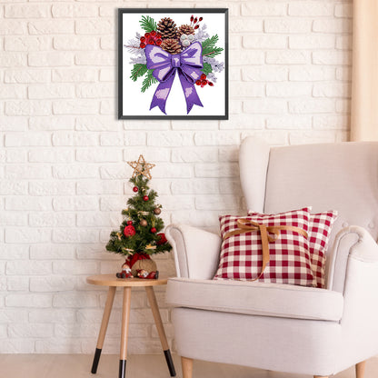 Christmas Bow - Special Shaped Drill Diamond Painting 30*30CM