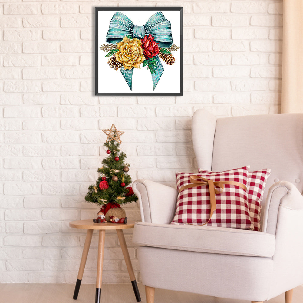 Christmas Bow - Special Shaped Drill Diamond Painting 30*30CM