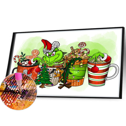 Grinch Cup Drink - Full Round Drill Diamond Painting 40*30CM