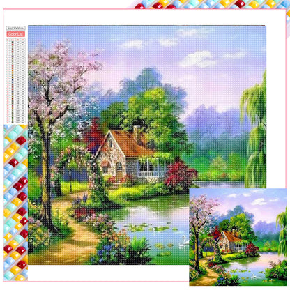 Lake House - Full Square Drill Diamond Painting 50*50CM