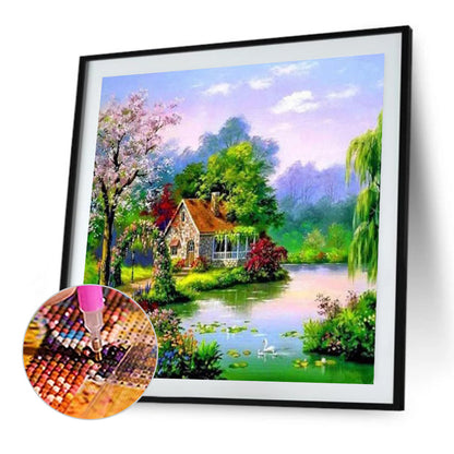 Lake House - Full Square Drill Diamond Painting 50*50CM