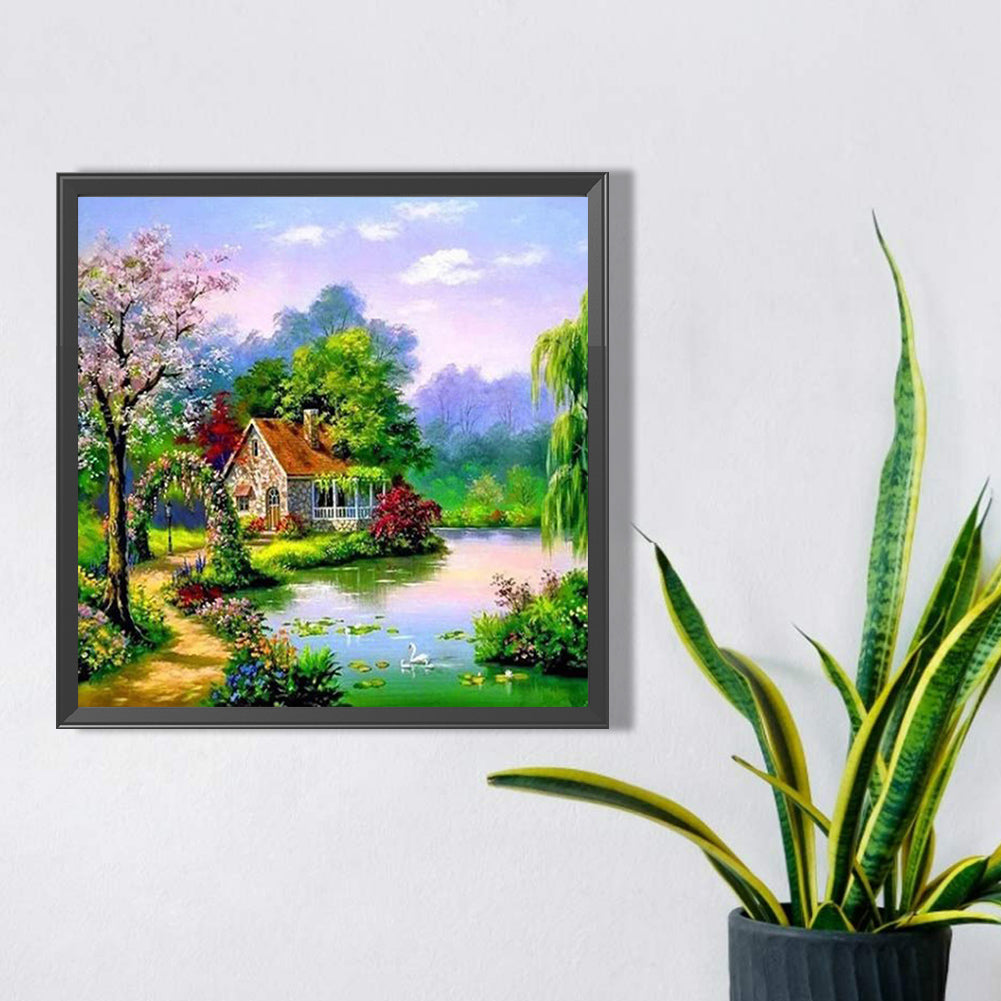 Lake House - Full Square Drill Diamond Painting 50*50CM