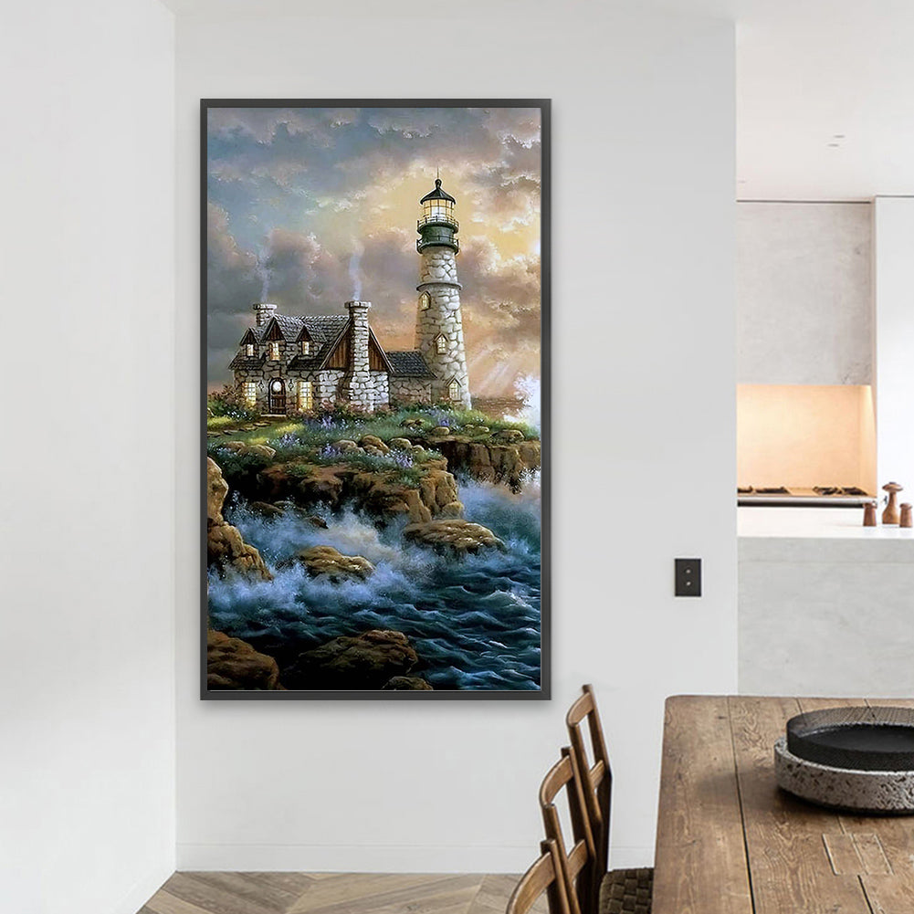 Seaside Lighthouse - Full Square Drill Diamond Painting 40*70CM