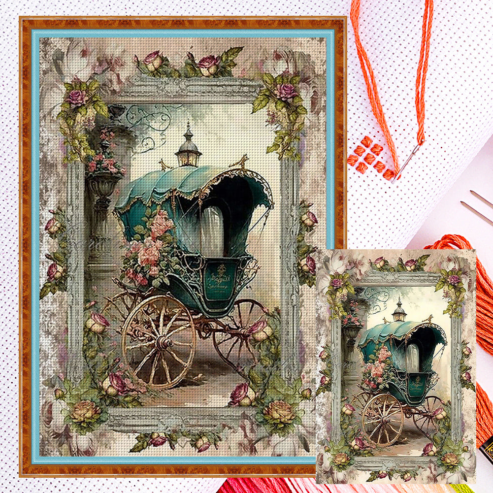 Retro Poster - Carriage - 14CT Counted Cross Stitch 40*60CM