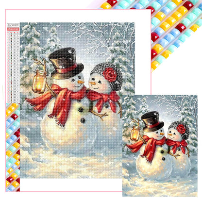 Winter Snowman - Full Square Drill Diamond Painting 45*60CM