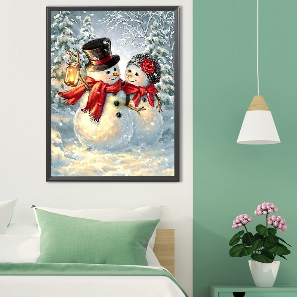 Winter Snowman - Full Square Drill Diamond Painting 45*60CM