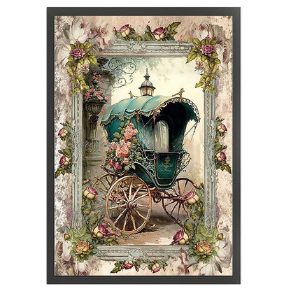 Retro Poster - Carriage - 14CT Stamped Cross Stitch 40*60CM