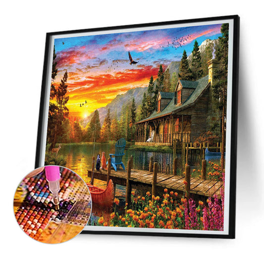 Landscape - Full Round Drill Diamond Painting 30*30CM