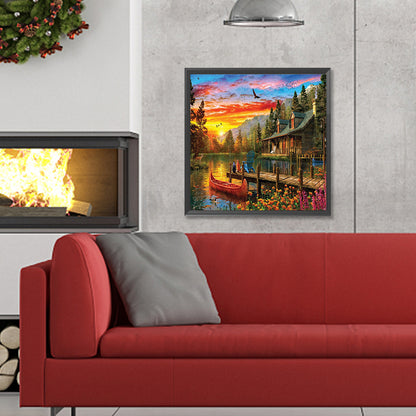 Landscape - Full Round Drill Diamond Painting 30*30CM