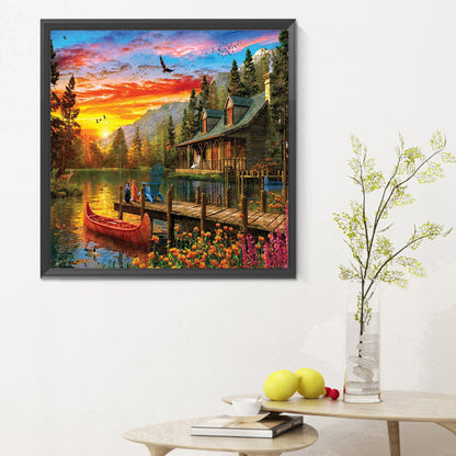 Landscape - Full Round Drill Diamond Painting 30*30CM