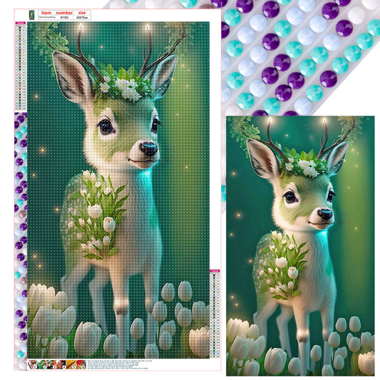Deer - Full Round Drill Diamond Painting 40*70CM