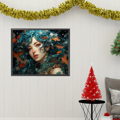 Goldfish Woman - Full Square Drill Diamond Painting 40*50CM