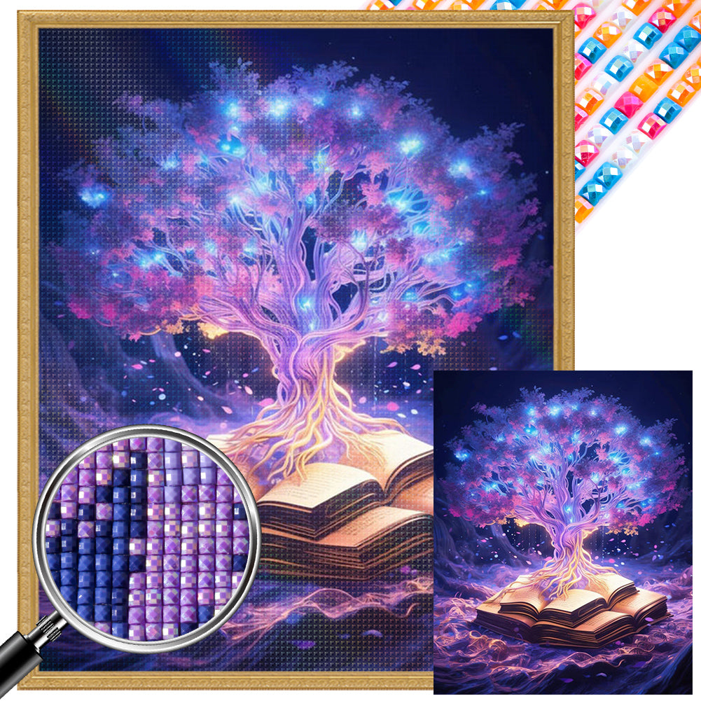 Purple Elf Tree - Full AB Dril Square Diamond Painting 40*50CM