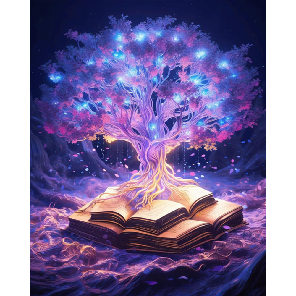 Purple Elf Tree - Full AB Dril Square Diamond Painting 40*50CM