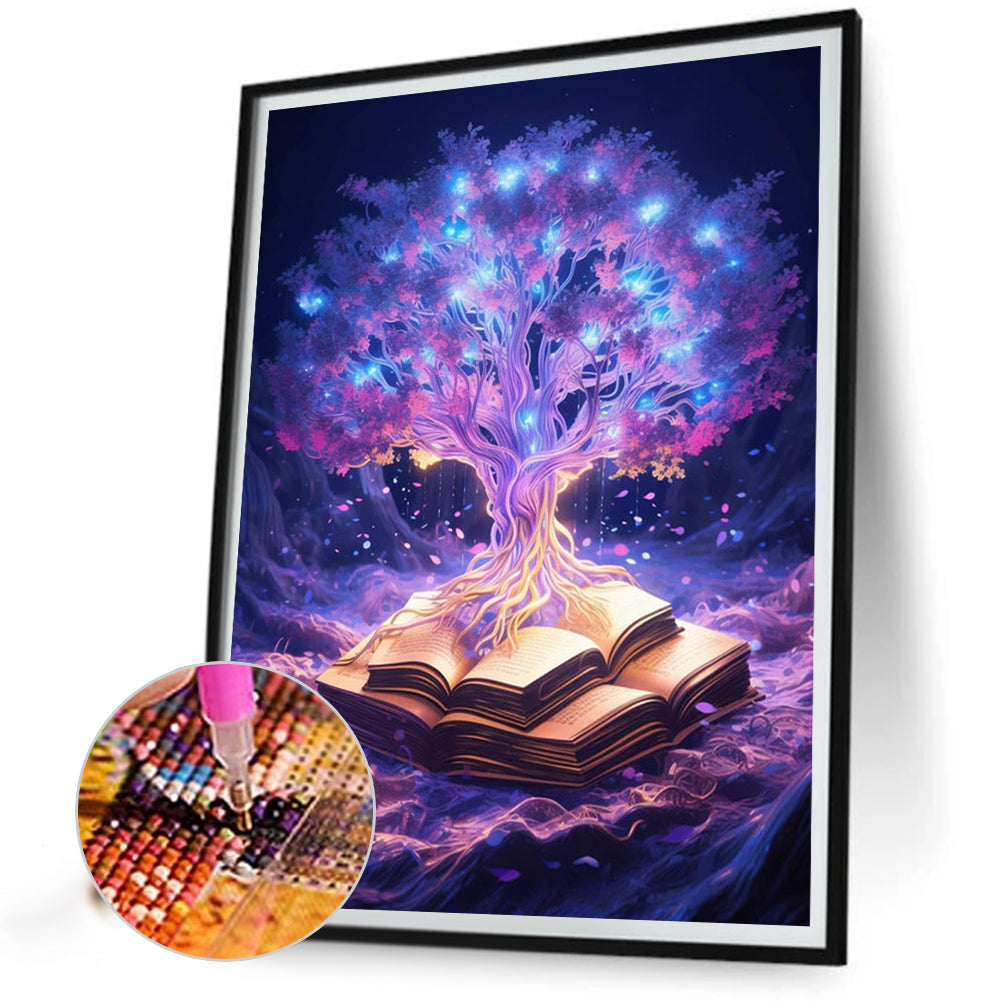 Purple Elf Tree - Full AB Dril Square Diamond Painting 40*50CM