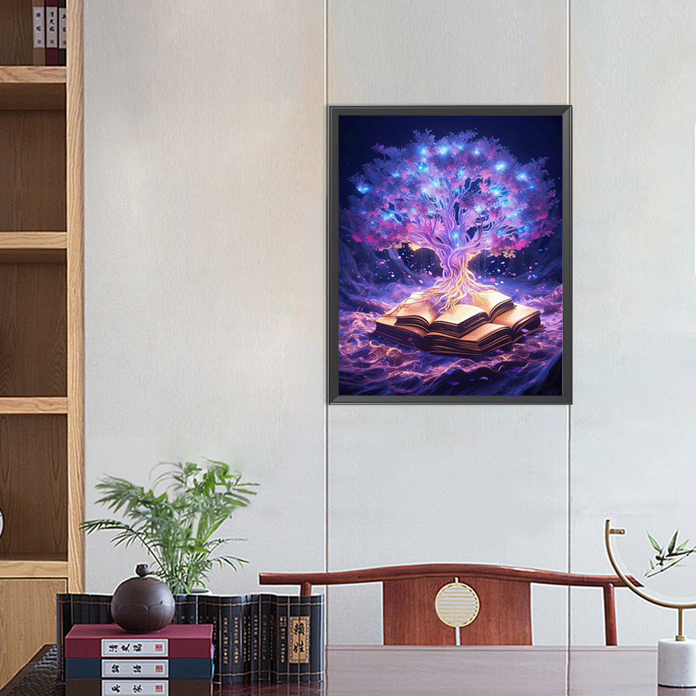 Purple Elf Tree - Full AB Dril Square Diamond Painting 40*50CM