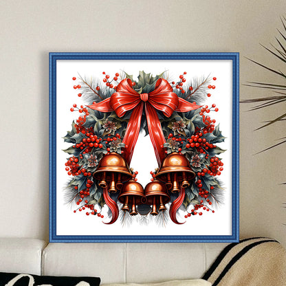 Christmas Wreath - 18CT Stamped Cross Stitch 30*30CM