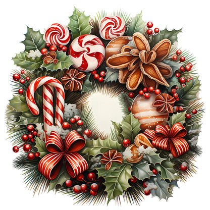 Christmas Wreath - 18CT Stamped Cross Stitch 30*30CM