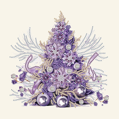 Purple Christmas Tree - Special Shaped Drill Diamond Painting 30*30CM