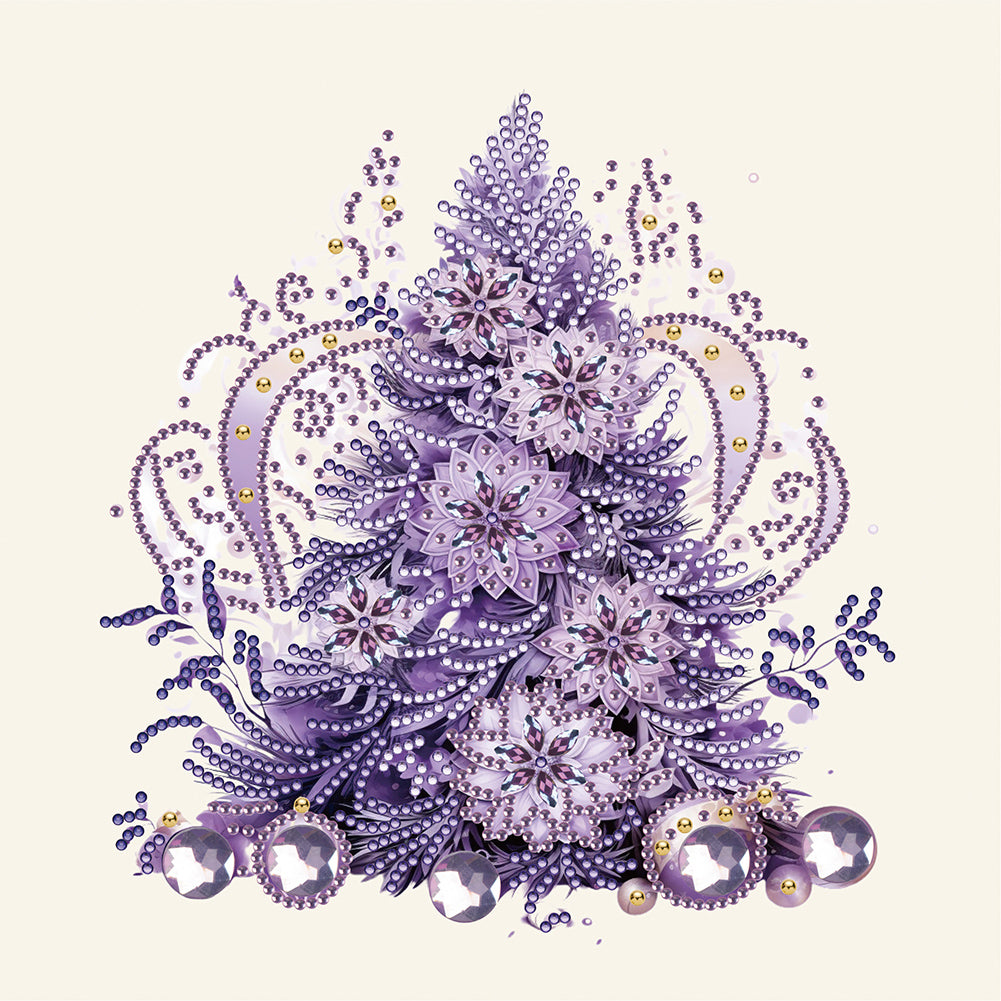 Purple Christmas Tree - Special Shaped Drill Diamond Painting 30*30CM