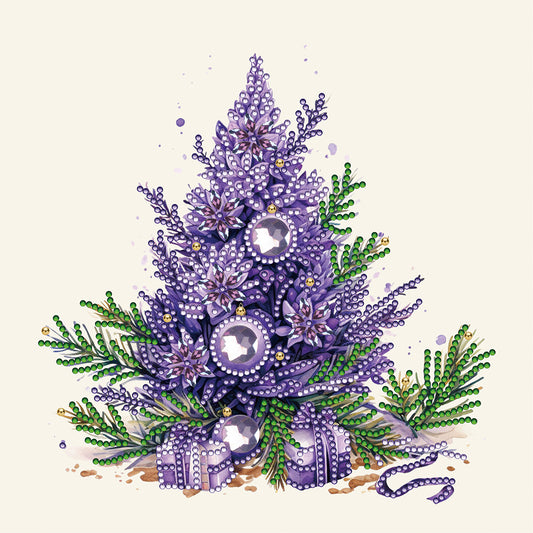 Purple Christmas Tree - Special Shaped Drill Diamond Painting 30*30CM