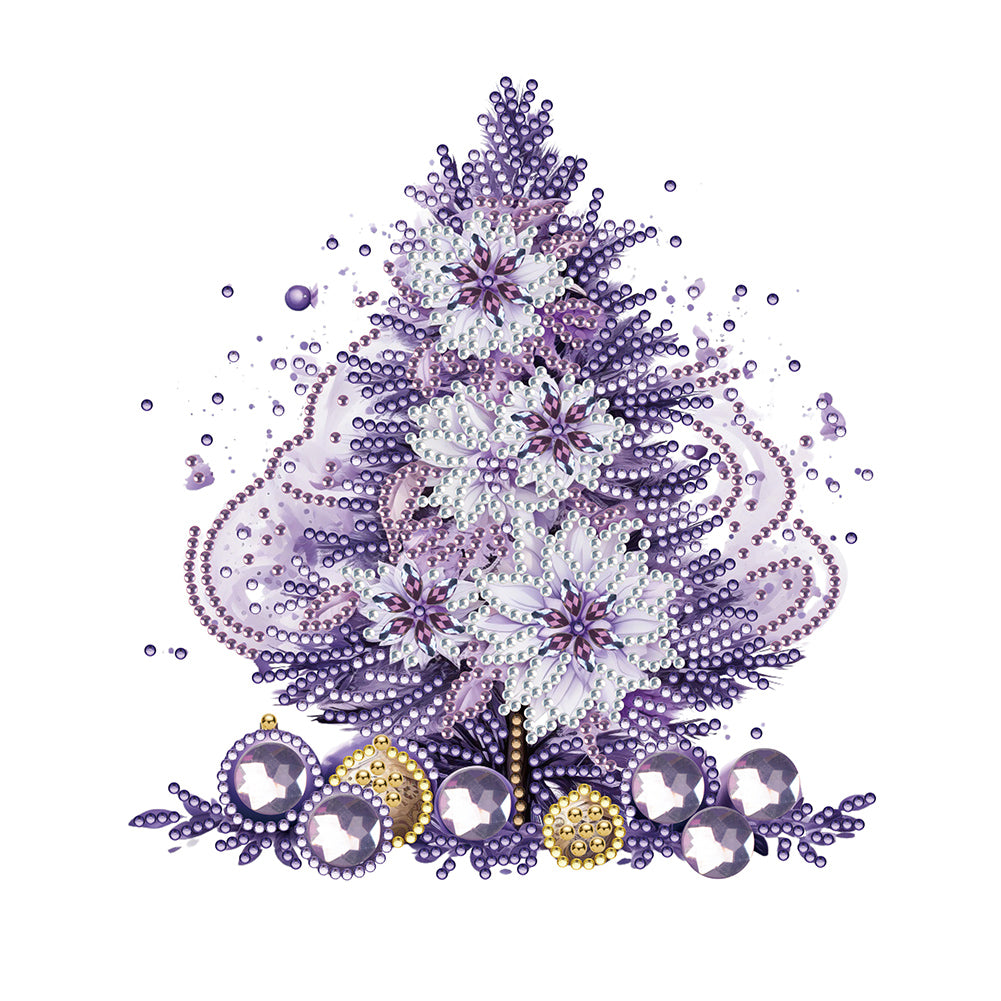 Purple Christmas Tree - Special Shaped Drill Diamond Painting 30*30CM