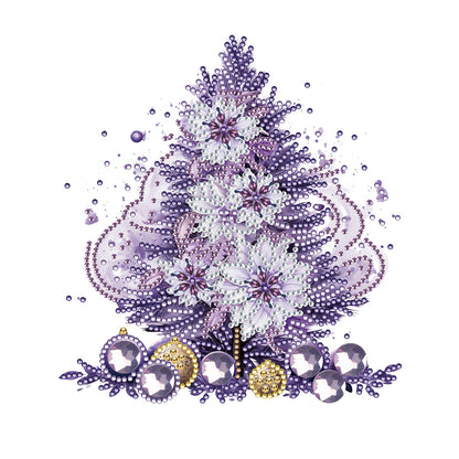 Purple Christmas Tree - Special Shaped Drill Diamond Painting 30*30CM