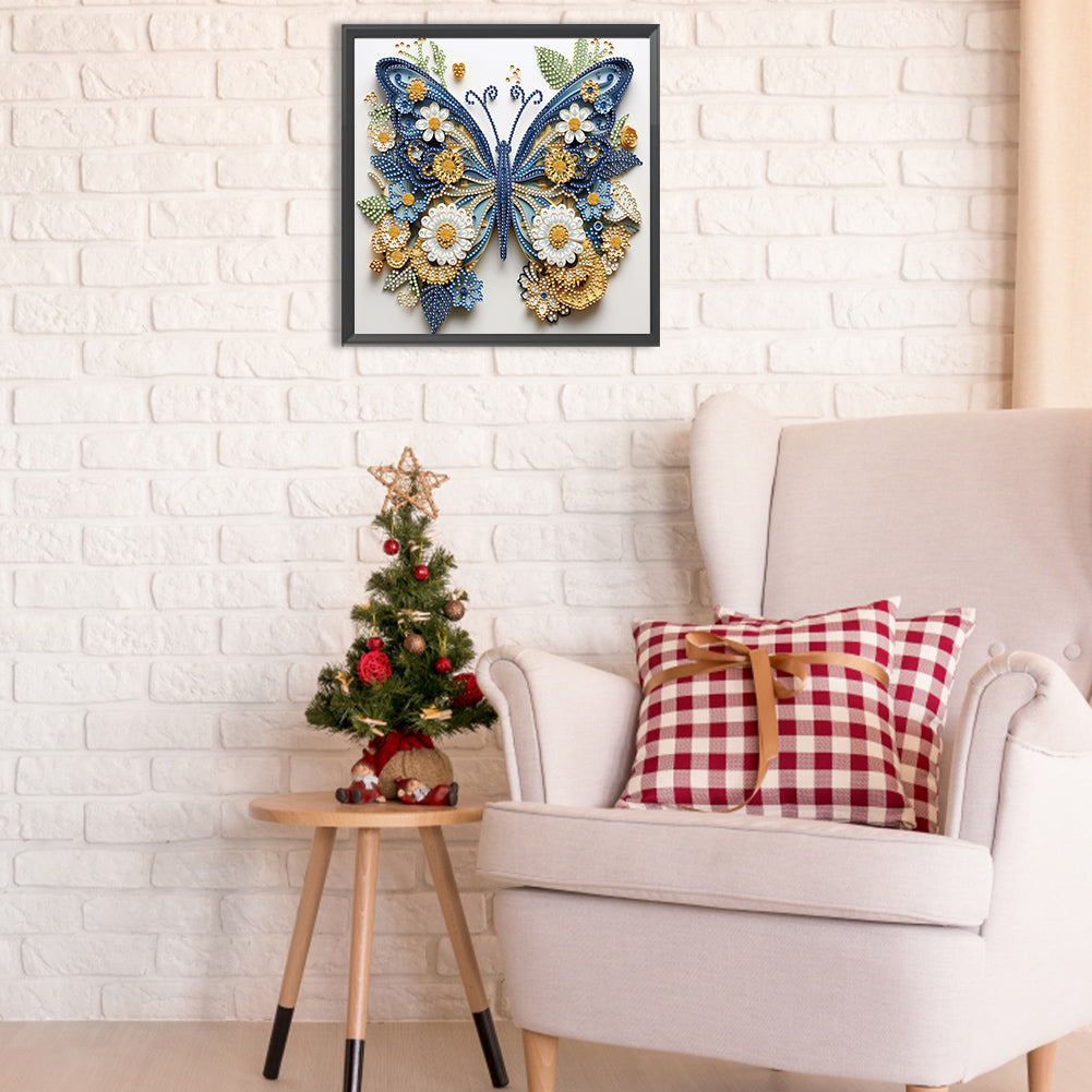 Butterfly Paper Painting - Special Shaped Drill Diamond Painting 30*30CM