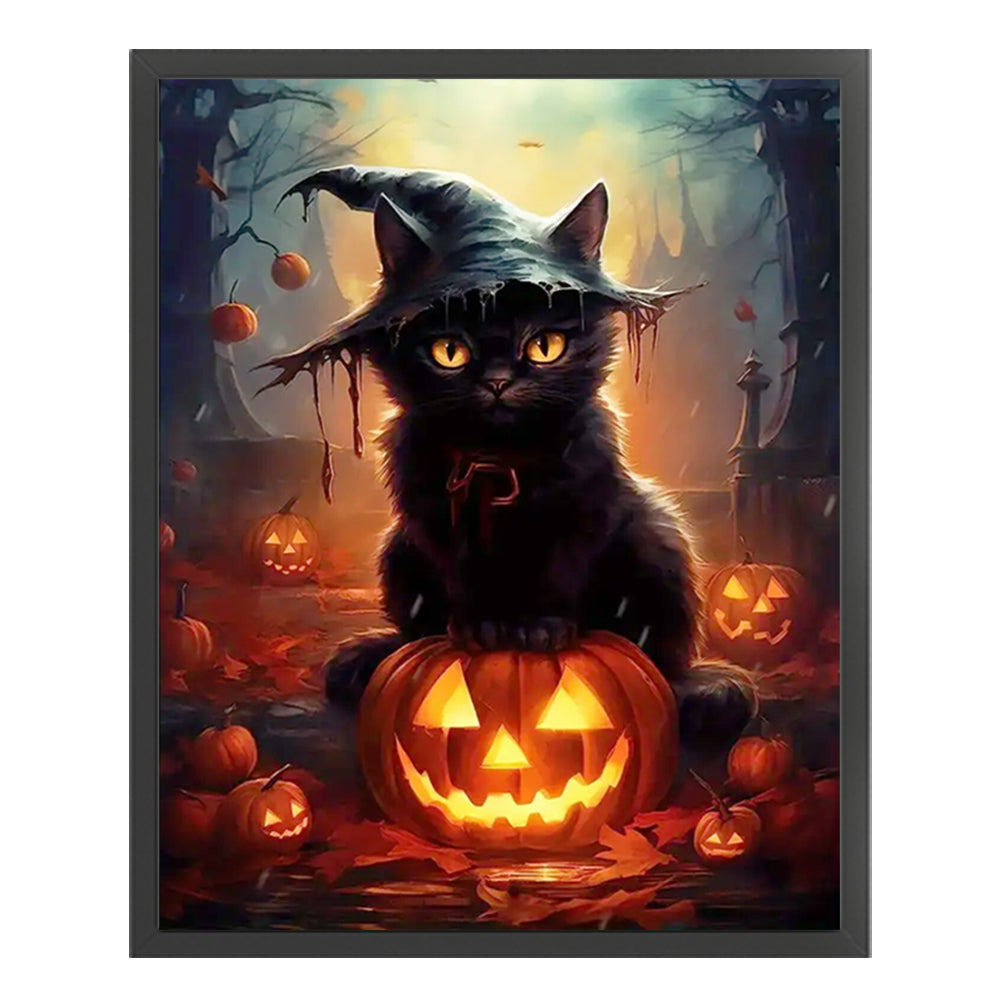 Pumpkin Cat - 11CT Stamped Cross Stitch 40*50CM