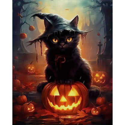 Pumpkin Cat - 11CT Stamped Cross Stitch 40*50CM