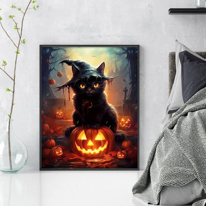 Pumpkin Cat - 11CT Stamped Cross Stitch 40*50CM