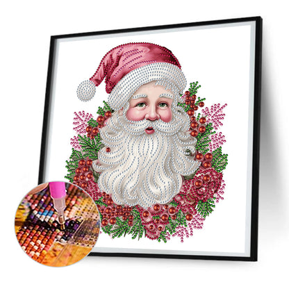 Pink Santa Claus - Special Shaped Drill Diamond Painting 30*30CM