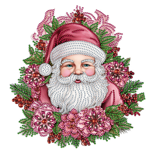 Pink Santa Claus - Special Shaped Drill Diamond Painting 30*30CM