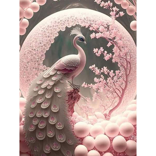 Sakura Tree Peacock - Full Round Drill Diamond Painting 30*40CM