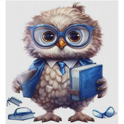 Reading Owl - 18CT Stamped Cross Stitch 25*30CM