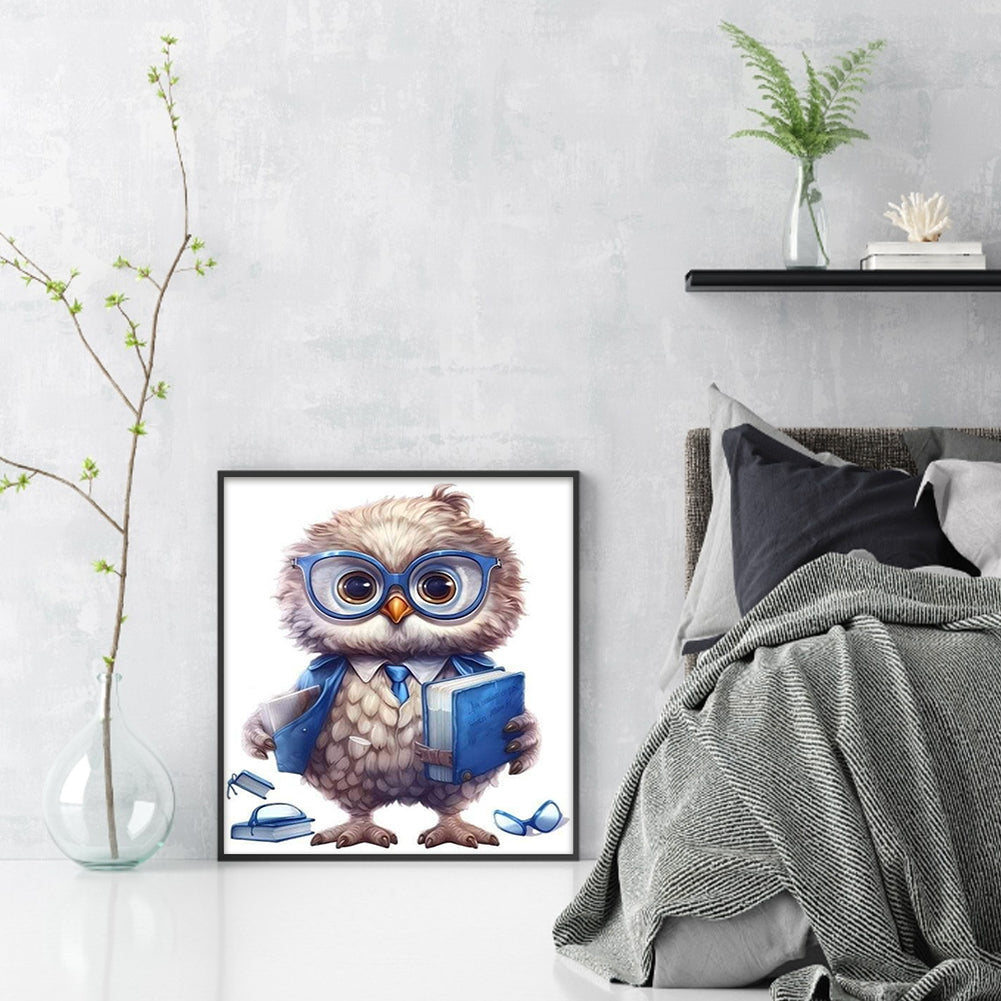 Reading Owl - 18CT Stamped Cross Stitch 25*30CM