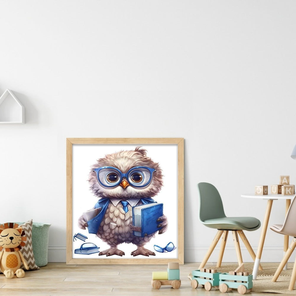 Reading Owl - 18CT Stamped Cross Stitch 25*30CM