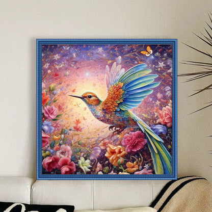 Flowers And Birds - 18CT Stamped Cross Stitch 40*40CM